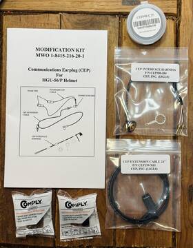 Gentex 1-8415-216-20-1 Hgu Cep Kit Flight Helmet Dual Earphone 508 - C15 24 Inch Ext Cable