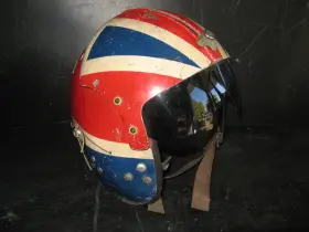 Aph-5 Gentex/sierra 1960s Pilots Flight Helmet Bell Helicopters Red White And Blue Vintage