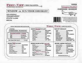 International Air Crew Inc. Miac100-p28 Thru-view Emergency Aviation Checklist - Piper Pa-28 Cherokee/warrior