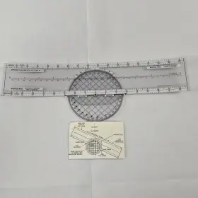 10009524 Jeppesen Vintage Pj-1 Rotating Azimuth Plotter Boeing Aviation Protractor Tool