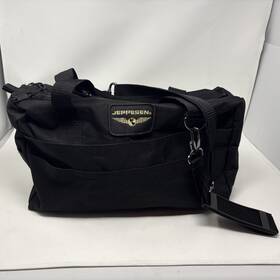 Jeppesen 257405 Flight Duffle Overnight Bag Pilot Aviation Black 16 1/4x10x6 Inch Dual Zip