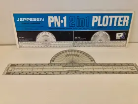 4402 Jeppesen Pn-1 2 In 1 Navigation Plotter - Sectional And Wac Charts Tool 1960