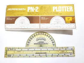 4408 Jeppesen Vintage Pilots Pn-2 Avigation Chart Plotter No. With Cover Sleeve