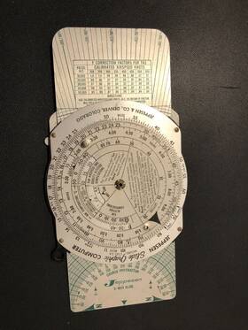 Jeppesen Csg-2a Vintage Sanderson Slide Rule Graphic Aviation Flight Calculator