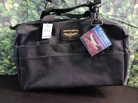 Jeppesen Js621212 Black Pilots Flight Zip Top Multi Compartment Bag