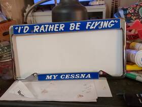 License Plate Frames 52-46/52-51 Frame - Iftd Rather Be Flying My Cessna Chrome