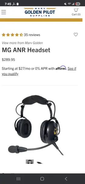 Gol1082 Marv Golden Anr Aviation Headset Black