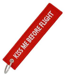 Novah Ek006 Kiss Me Before Flight - Embroidered Keychain