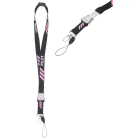 Wnov800-3-pnk Novah Pink 3 Stripe - Aviation Pilots Lanyard