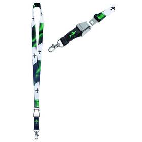 Wnov850-grn Novah Green And Black Nylon Lanyard