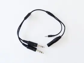 8541747694 Osei Llc Helicopter To General Aviation Adapter With Auxiliary Male 3.5 Mm Plug For An