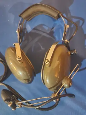 Pa10-40 Pilot Avionics Pa-1040 Vintage Headset With Microphone - Works Clean