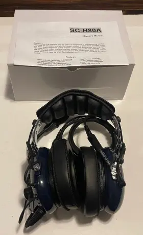 H-80a Pilot Communications New Aircraft Spruce Skycom Aviation Headset Dual Ga Plugs