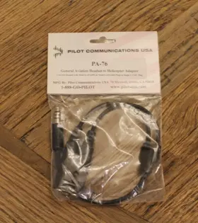 U-174 Pilot Communications Usa Pa-76 Ga Headset Adapter To Helicopter Plug By Comm-usa P/n
