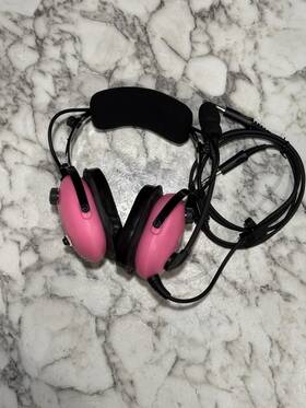 Pilot Usa P-1181t Pa-1181t Pink Aviation Headset With Aux Recording Cable Free Shipping