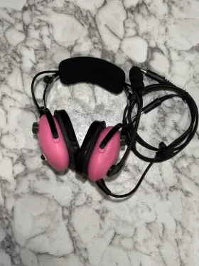 Pa-1181t Pilot Usa P-1181t Pink Aviation Headset With Aux Recording Cable Free Shipping