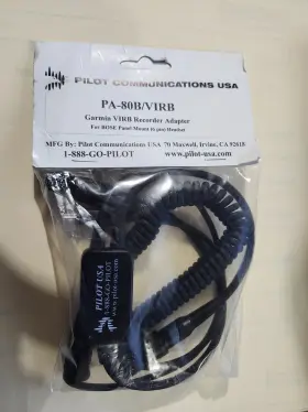 Pa-80b Pilotusa Pa-80b/virb Garmin Virb Recorder Adapter For Bose 6 Pin Lemo Headset