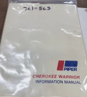 761-563 Piper Cherokee Warrior Info Manual Used
