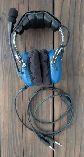 Ehd303 Pooleys Aviation Headset - Passive Blue Ear Cups
