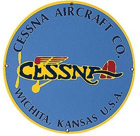 Porcelain Enameled Sign Napx410 Cessna Aircraft Company - Metal