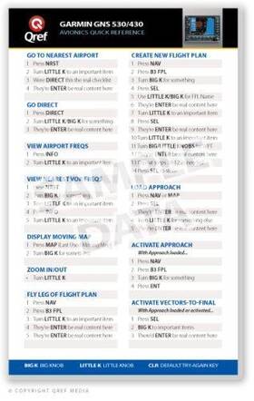 Qref Ga-530-2 Garmin Gns 530/430 Series Card Checklist Avionics Quick Reference