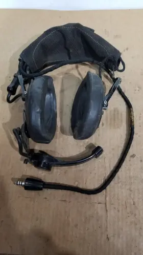 H-143 Roanwell Aviation H-143/aic Vintage Pilot Earphone/headset With Mic M-33/iac - Untested