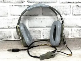 H-157 Roanwell Vtg H 157 A/c Military Aviation Headset And Microphone Parts Or Repair