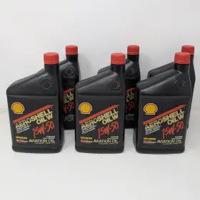 Shell 021400561403 6 Quart Lot Aeroshell Oil W 15w-5 Premium Multigrade Aviation Semisynthetic