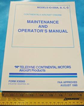 Teledyne Continental Motors Aircraft Products X30565 Engine Io-550a B C G Maintenance And Operator Manual #