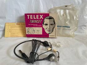 Telex 18861 Vtg Twinset Headset Model Original Box And Manual