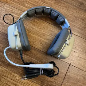 63700-022 Telex Vintage Ebm-1410 Pilots Aviation Headset W Mic Used
