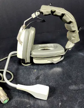Ph-91 Telex Vintage Aviation / Communication Headset Dual Plug With Boom Mic Untested