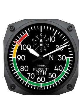 Trintec 2067 New Design 2060 Series 6.5 Inch Wall Clock Percent Rpm Aviation Instrument