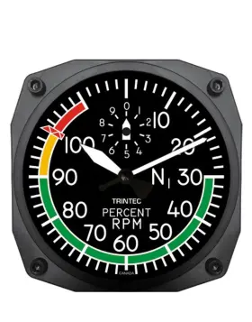 2060 Trintec 2067 New Design Series 6.5 Inch Wall Clock Percent Rpm Aviation Instrument