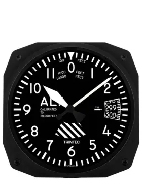 3060-10c Trintec New 10 Inch Classic Altitude Altimeter Aviation Square Clock 3060-10