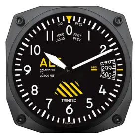 3060-se Trintec 6 Inch 30th Anniversary Altimeter Instrument Style Clock