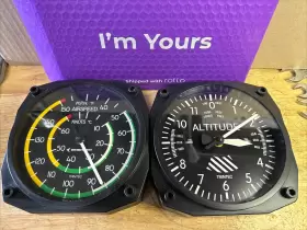 9061 Trintec 9060/9061 Aircraft Altimeter Clock/airspeed Thermometer Wall Combo - Nice