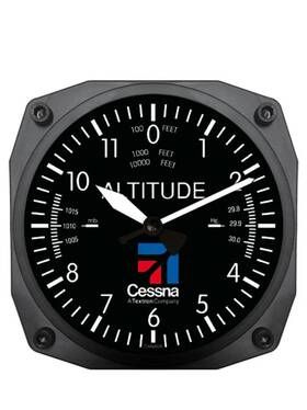 Trintec 9060ces Cessna Aviation Clock 9060-c Altimeter Altitude 6.5 Inch Sq Wall New
