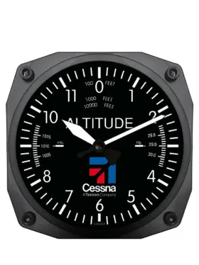 9060ces Trintec Cessna Aviation Clock 9060-c Altimeter Altitude 6.5 Inch Sq Wall New