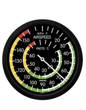 Trintec 9061-10 New Airspeed Thermometer 10 Inch Round Aviation Instrument Guage