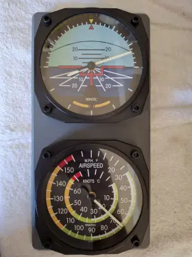 9063 Trintec 9061/9063 Artificial Horizon Clock And Airspeed Indicator Thermometer Console