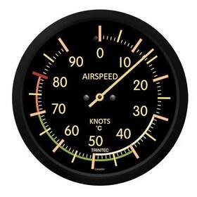 Trintec 9061vc-10 10 Inch Vintage Airspeed Thermometer C Clock
