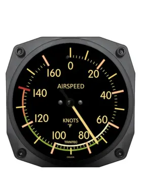 9061vf Trintec 6 Inch Vintage Airspeed Instrument Style Thermometer - Fahrenheit Clock For Home