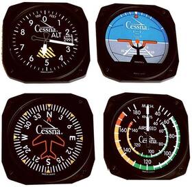 Trintec 9075-ces New Cessna Aircraft Instrument Coaster Set 4pc Coasters Aviation Pilot