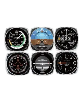 9085ac Trintec New Square Acyrlic Instrument 6 Pc Coaster Set Aviation Aviatrix