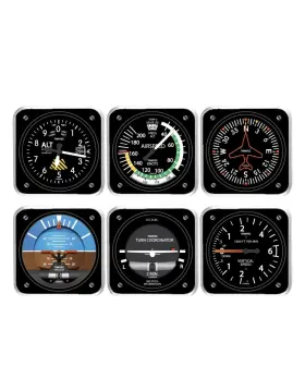 9086 Trintec New Square Acrylic Cockpit 6 Pc Coaster Set Aviation Aviatrix