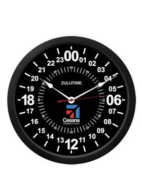 Trintec Ces-24hr-10 New Cessna 24 Hour Clock 10 Inch Black Military Zulu Time Ces-zt24hr-10