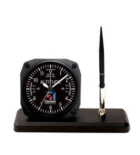 Trintec Ds60-ces New Altimeter Altitude Desk Pen Set W Alarm Clock Cessna