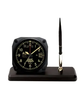 Ds60v Trintec New Vintage Altimeter Desk Pen Set W Alarm Clock
