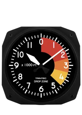 Dz-01-10 Trintec 10 Inch Drop Zone Instrument Style Clock For Home Office Or Hangar